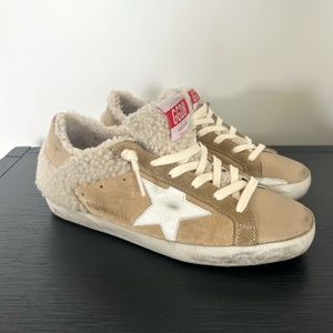 Golden Goose Shearling Superstar Sneakers